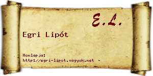 Egri Lipót névjegykártya